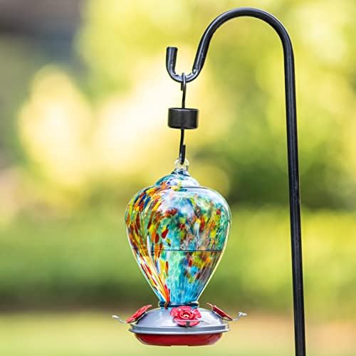 Muse Garden Hummingbird Feeders for Outdoors Hanging, Blown Glass Hummingbird Feeder Gifts for Women, Garden Decor Backyard Decor, Unique Gardening Gifts for Older Women, 34OZ, Comet