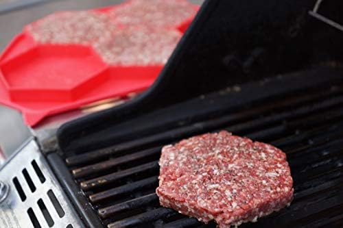 Burger Master MAX 4-in-1 Burger Press by Shape+Store. Makes Makes Four 1/3 to 1/2 Pound Burgers, Easy-To-Clean & Dishwasher Safe