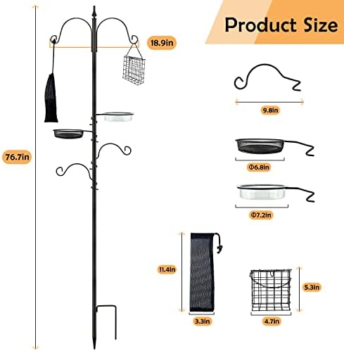 Premium Bird Feeding Station Kit - Multi Feeder Hanging Set with Suet Cage, Bird Bath & Finch Sock Attractors