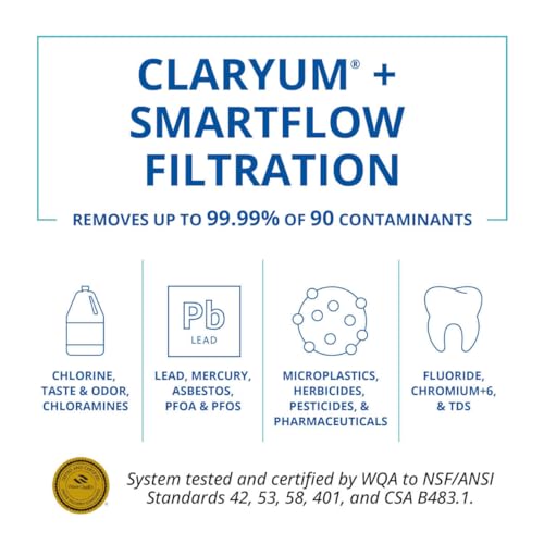 Aquasana SmartFlowยฎ Reverse Osmosis Water Filter | RO Under Sink System | WQA Certified up to 99.99% of 90 contaminants Including Fluoride, PFAS, Arsenic, Lead, and Chlorine | Chrome Faucet