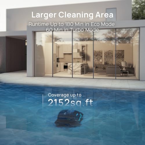 (2025 New) WYBOT C2 Vision AI Camera Cordless Pool Vacuum Robot for Inground&Above Pools, 8 Mode Robotic Pool Cleaner, Utra-fine Filtration, Powerful Suction, Wall Climbing, Waterline Cleaning, Black