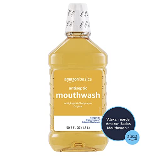 Amazon Basics Antiseptic Mouthwash, Original Flavor, 1.5 Liter, 50.7 ounce (Pack of 1) (Previously Solimo)