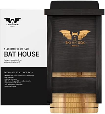 Complete Outdoor Bat House & Box - Single-Chamber - Deters Mosquitoes - No Interior Paint - Easy to Hang