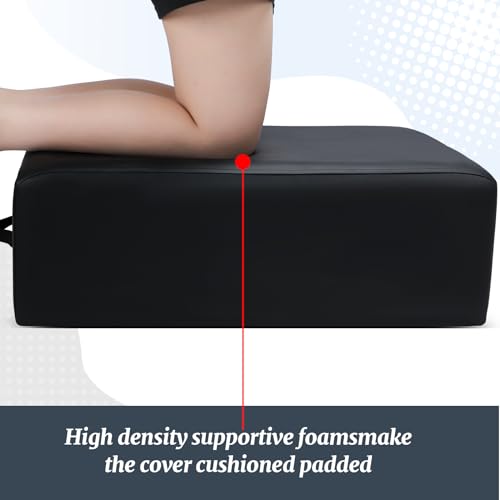Beeveer Pilates Sitting Box 26 x 15 x 9.5 Inch Pilates Equipment Pilates Accessories Pilates Box for Reformer Body Stamina Stretching Balance Exercise Workout (Black)