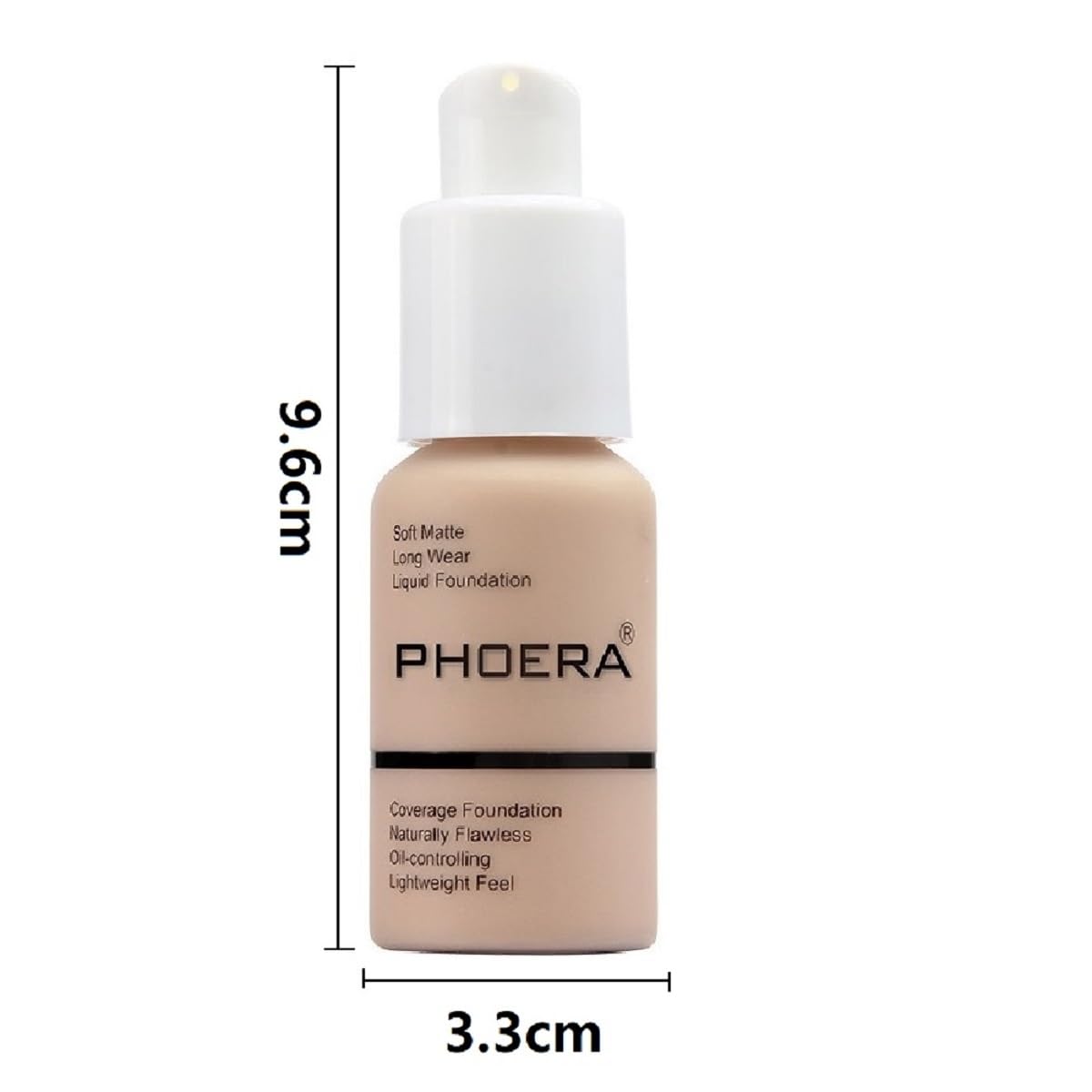 PHOERA Foundation,Flawless Soft Matte Liquid Foundation 24HR Oil Control Concealer Foundation Makeup (1 Pcs-104- Buff Beige)