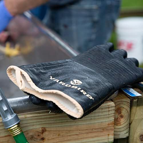 Yardbird 4077501101 Poultry Processing Scalding Gloves 100% Waterproof, Heat Resistant, Textured Neoprene Material, Extra Long Cuffs Protect Forearm, 1 Pair, Black