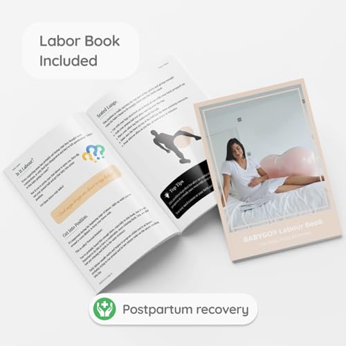 BABYGO® Peanut Ball for Labor Birth Pregnancy Exercise | Birthing Ball Maternity Labor Exercise Book & Foot Pump Included | Anti Burst Nude