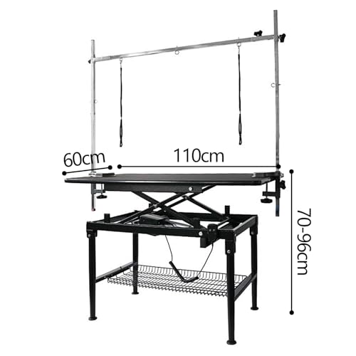 Electric Lifting Dog Grooming Table, Folding Dog Washing Station for Home with Lifting Rod, Lifting Rope and clamp, Grooming Table for Pets of Different Sizes(110 * 60 * 70-96cm)