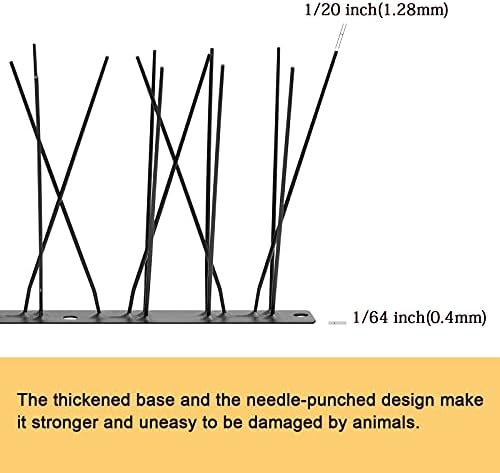 OFFO Black Bird Spikes Pre-Assembled for Pigeons Birds, Cover 10 Feet Durable Bird Spikes with Stainless Steel for Fence Roof Mailbox Window