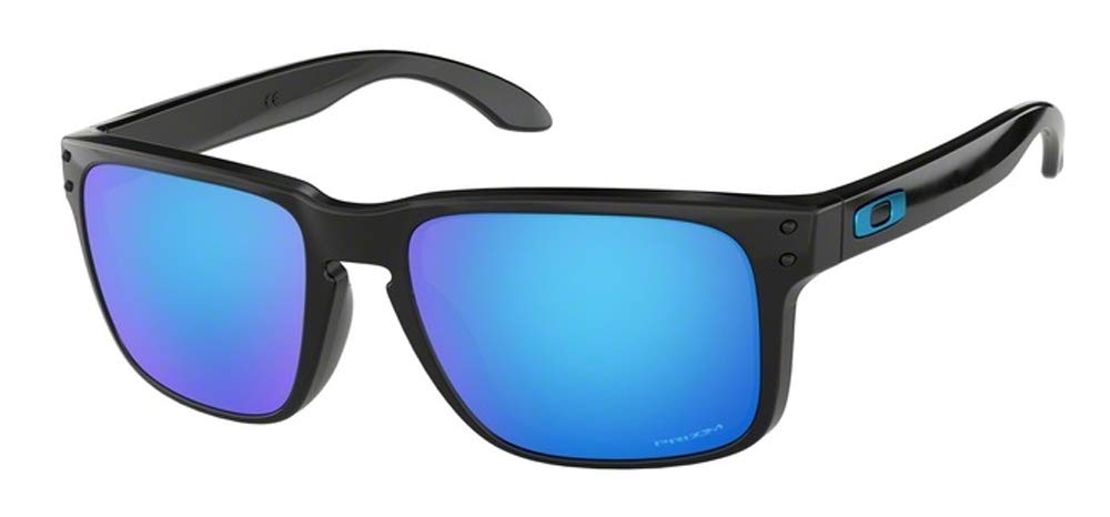 Oakley Holbrook OO9102 9102F5 57M Polished Black/Prizm Sapphire Square Sunglasses For Men + BUNDLE Accessory Leash Kit+ BUNDLE with Designer iWear Eyewear Kit