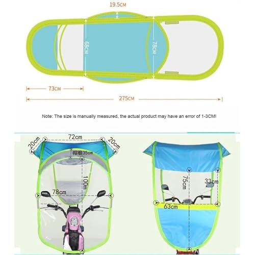 Universal Electric Motorcycle Sunshade Cover, Scooter Rain Waterproof Cover, Battery Car Canopy Umbrella Cover