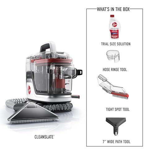 Hoover CleanSlate Plus Portable Carpet + Upholstery Spot Cleaner Machine, Powerful Suction with Versatile Tools, Pet Stain Remover, Car and Auto Detailer, Pair with Hoover Carpet Cleaner Solution