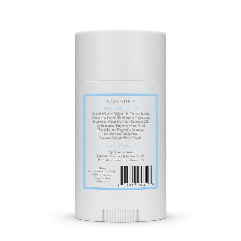 Native Deodorant | Natural Deodorant for Men, Aluminum Free with Baking Soda, Probiotics, Coconut Oil and Shea Butter | Powder & Cotton