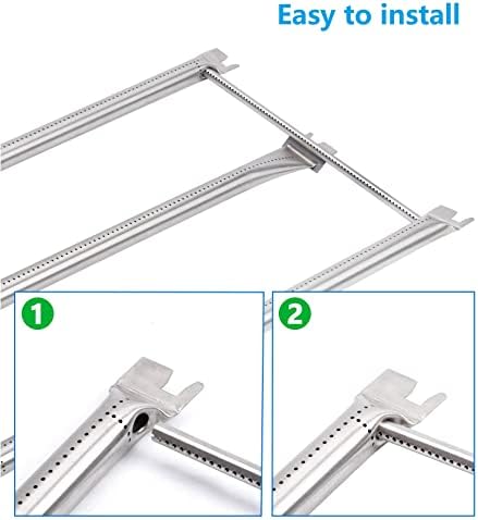 Gassaf Burner Tube Set Replacement for Weber 67820 67722, Genesis 300 Series E310 E320 EP310 EP320 S310 S320 (2007-2010)with Side Control Knobs, 34-1/4 inch 304 Stainless Steel durable Burner