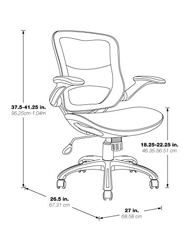 Office Star Ventilated Manager's Office Desk Chair with Breathable Mesh Seat and Back, White Base, White