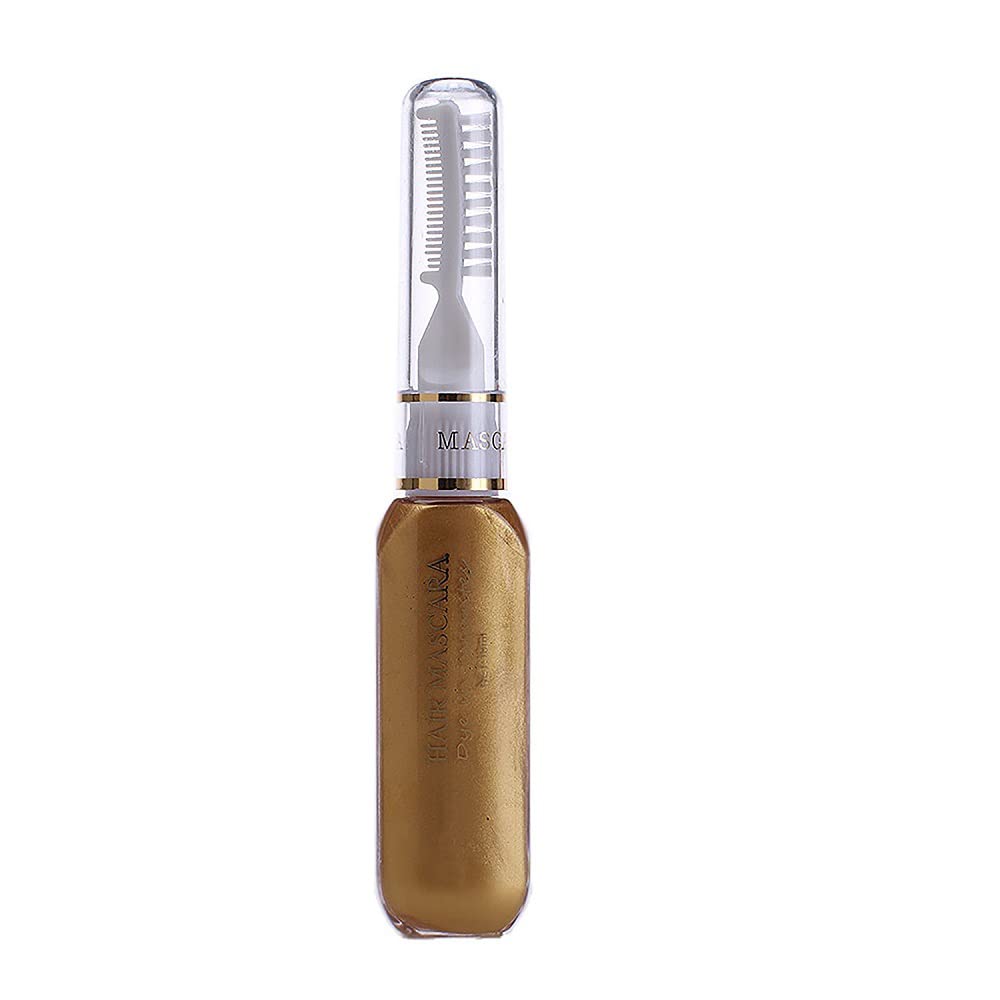 Temporary Hair Mascara Washable Temporary Hair Color Chalk Hair Dye Stick Non-toxic Instant Dye(Gold)