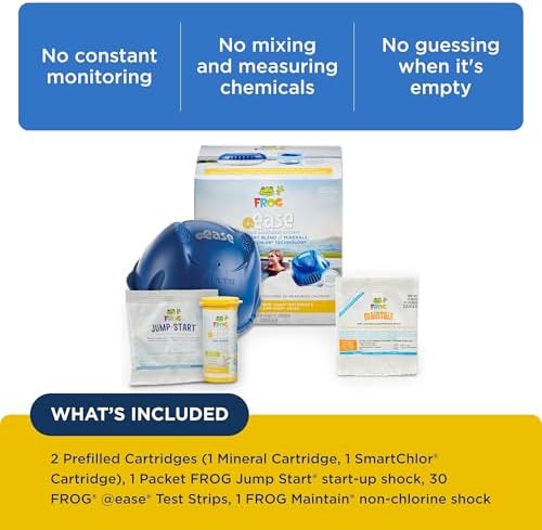 FROG @Ease Floating System for Hot Tubs with 1 Pack of FROG Maintain - Self-Regulating Hot Tub Sanitizer - Hot Tub Maintenance System with Sanitizing Minerals & SmartChlor Technology