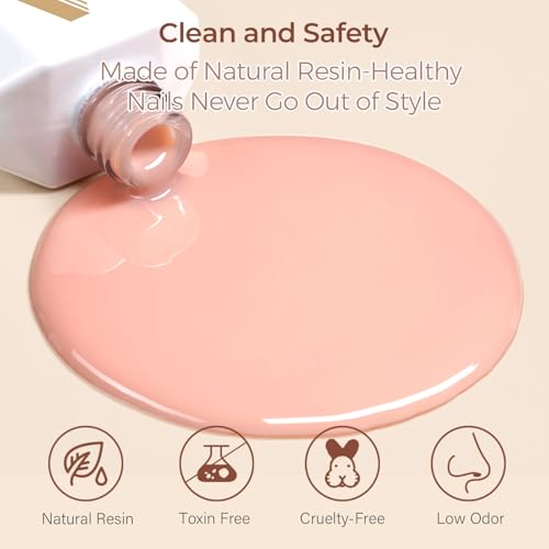 AILLSA Nude Gel Polish - Jelly Gel Nail Polish Nude Pink Translucent Soak Off U V Gel Polish Neutral Color Nail Gel Polish for Nail Art French Manicure at Home 0.51 Fl Oz GB60