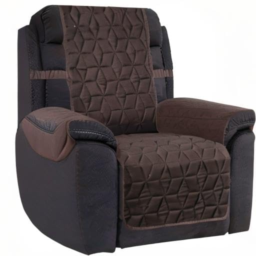 Ameritex Waterproof Nonslip Recliner Cover Christmas Decor Stay in Place, Dog Couch Recliner Cover Furniture Protector for Pets and Kids (Chocolate, 23'')