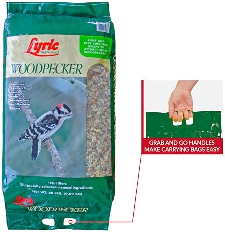 Lyric Woodpecker Wild Bird Seed, No Waste Bird Seed with Nuts, Dried Fruit & Shelled Seeds - 20 lb. Bag