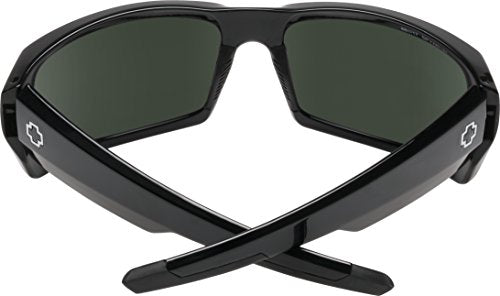 Spy Optic Men's General Rectangular Sunglasses, Black/Happy Gray/Green, 60 mm