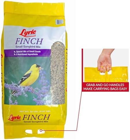 Lyric Finch - Small Songbird Wild Bird Seed - Attracts Goldfinches, House Finches, Purple Finches & More - 20 lb. bag