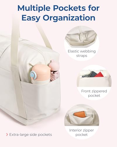 BAGSMART For Spirit Airlines Personal Item Bag, 23L Foldable Weekender Bags for Women Gym Tote Overnight Bag for Travel