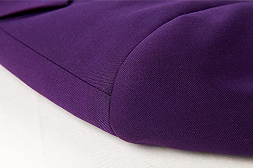 Casual 2 Button Suits for Men Slim Fit Notched Lapel Business Sets Solid Color Wedding Formal Jacket Vest Pants (Purple,Medium)