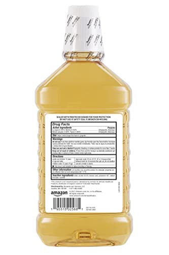 Amazon Basics Antiseptic Mouthwash, Original Flavor, 1.5 Liter, 50.7 ounce (Pack of 1) (Previously Solimo)