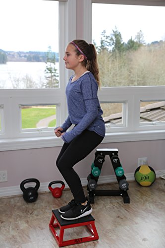 JFIT Plyometric Jump Box - 6", Red/Black