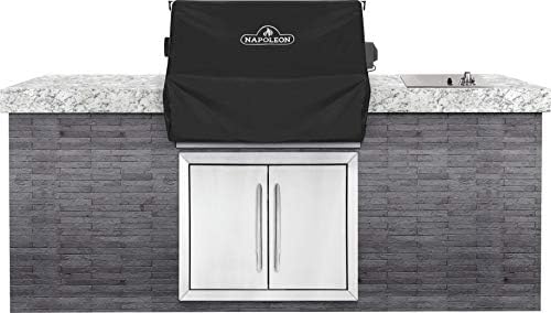 Napoleon Grill Cover for Prestige PRO 500 and Prestige 500 Built-in BBQ Grills, Black, Water Resistant, UV Protected, Adjustable Straps