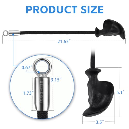 HXD-ERGO Ergonomic Tricep Rope of 2, Tricep Pull Down Attachment with Ergonomic Grip for Cable Machine - Single Arm Tricep Pull Down Cable Attachment for Gym
