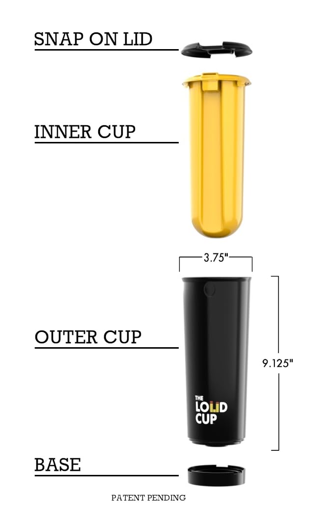 The LoudCup 20 oz Tumbler + Stadium Horn with Snap-Fit Lid (Canary Yellow) - Insulated Cup Reusable Water Bottle Coffee Travel Mug - Worlds Loudest Cup for Game Day