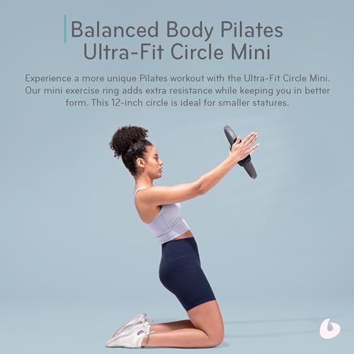 Balanced Body Ultra-Fit Circle Mini, Pilates Ring Resistance Trainer, Upper-Body and Leg Workout Equipment, Leg Exercise Equipment, Pilates Equipment for Home or Studio Use, 12-Inch Diameter