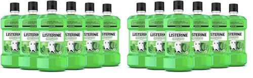 Listerine Smart Rinse Kids Mouthwash, ADA Accepted, Alcohol-Free Anticavity Sodium Fluoride Mouthwash, Oral Rinse for Dental Cavity Protection, Mint Shield Flavor for Children's Oral Care, 500 mL