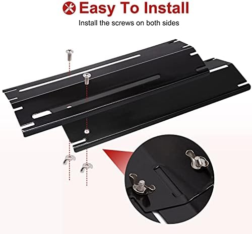 Universal Adjustable Grill Heat Plates/Heat Tents/Burner Covers/Heat Deflectors/BBQ Grill Heat Shields/Grill Cover Plates/Grill Diffuser for Gas Grill, Porcelain Steel Grill Replacement Parts (4-Pack)