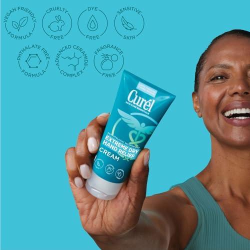 Curel Extreme Dry Hand Relief, Dermatologist Recommended, Long-Lasting Cream For Dry Hands, Paraben Free, Fragrance-Free Hand Lotion, 3 Oz, Pack of 3 (9 Oz Total)