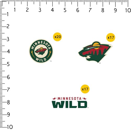 NHL Logo Minnesota Wild 100ct Vinyl Large Deluxe Stickers Variety Pack - Laptop, Water Bottle, Scrapbooking, Tablet, Skateboard, Indoor/Outdoor