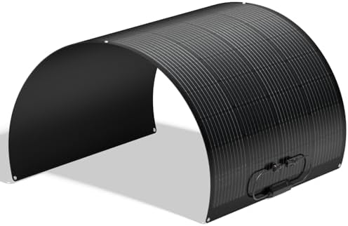 BougeRV Arch 200 Watts Fiberglass Flexible Solar Panel, Portable Bendable 12 Volts 10BB Mono Cell for RV Camping Home Boat Marine Curve Surface Black