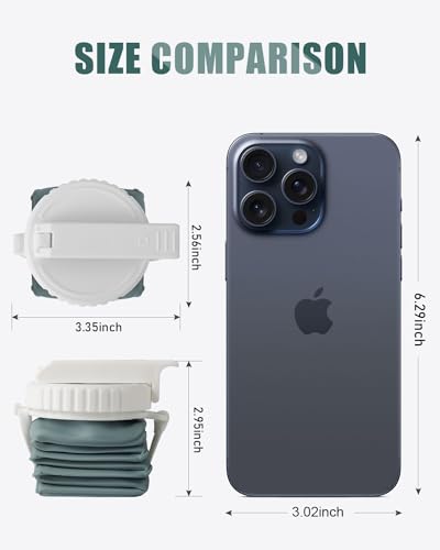 Opard Collapsible Water Bottles 21 Oz - BPA Free, Leak Proof, Foldable Silicone Collapse Water Bottle with Straw, Easy to Compact and Expandable, Travel Essentials Accessories