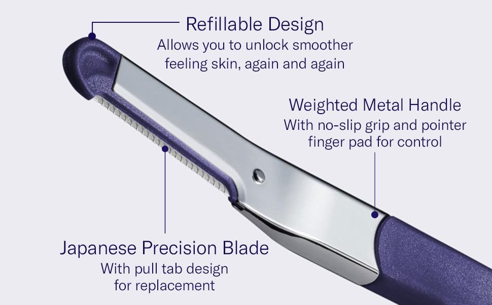Flamingo Dermaplane Blades Refills, Dermaplane Razor for Women Face, 6 Razor Blades