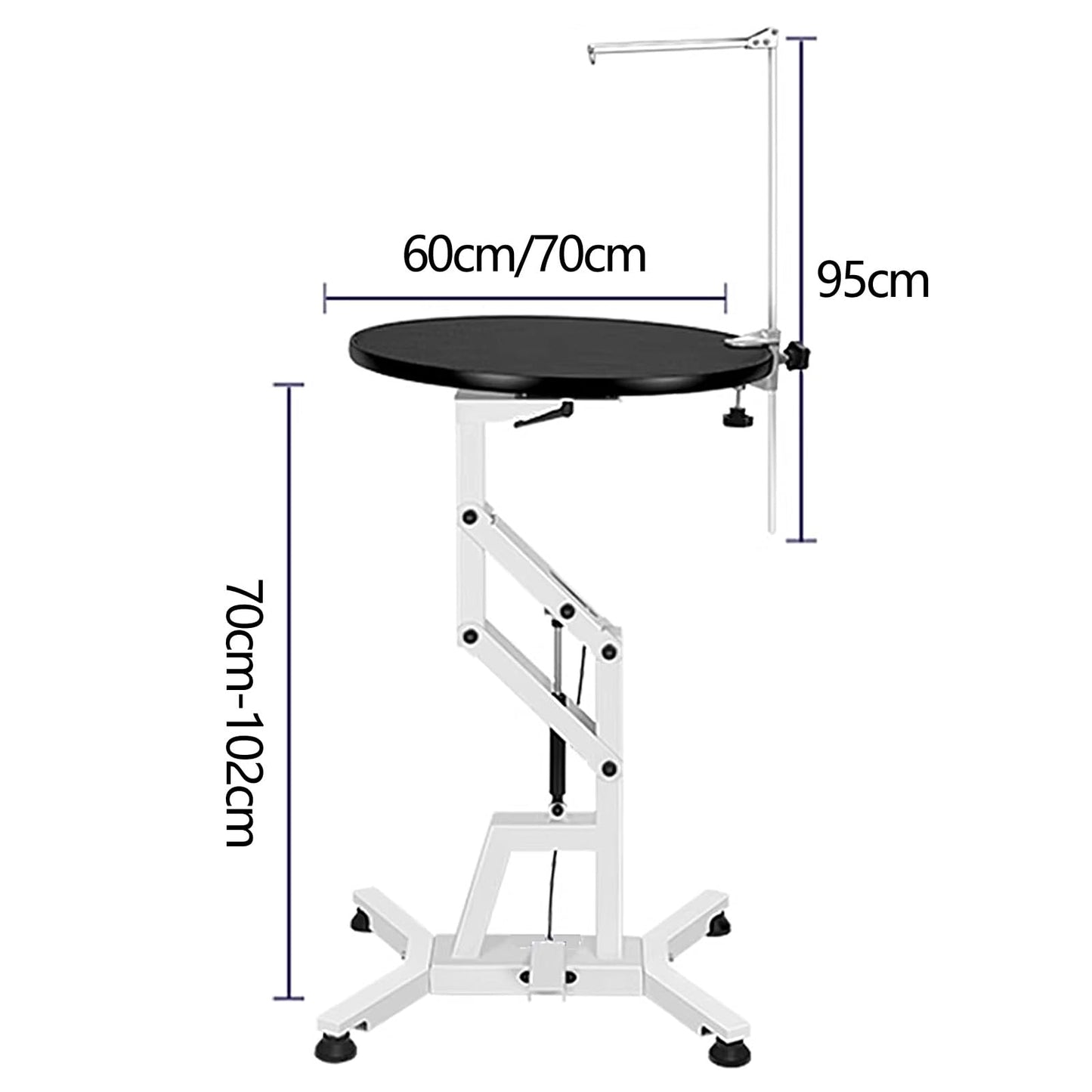 Pneumatic Dog Grooming Table Foldable Dog Washing Station for Home Liftable and Rotatable Pet Grooming Table with Non Slip Feet, Roughened One Pieces Steel(Black,60cm)