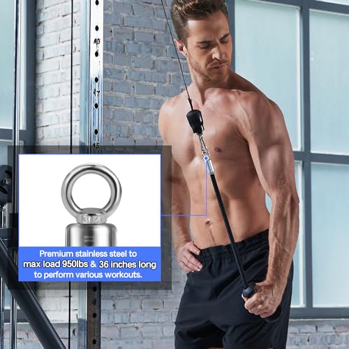 HXD-ERGO Ergonomic Tricep Rope of 2, Tricep Pull Down Attachment with Ergonomic Grip for Cable Machine - Single Arm Tricep Pull Down Cable Attachment for Gym