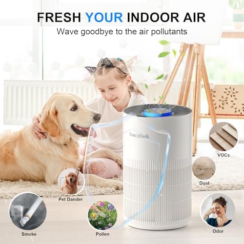 Air Purifiers for Home Bedroom Sleep Mode & Aroma Function, Room Air Purifier with 3 Timer for Office, Dorm, Hotel (White)