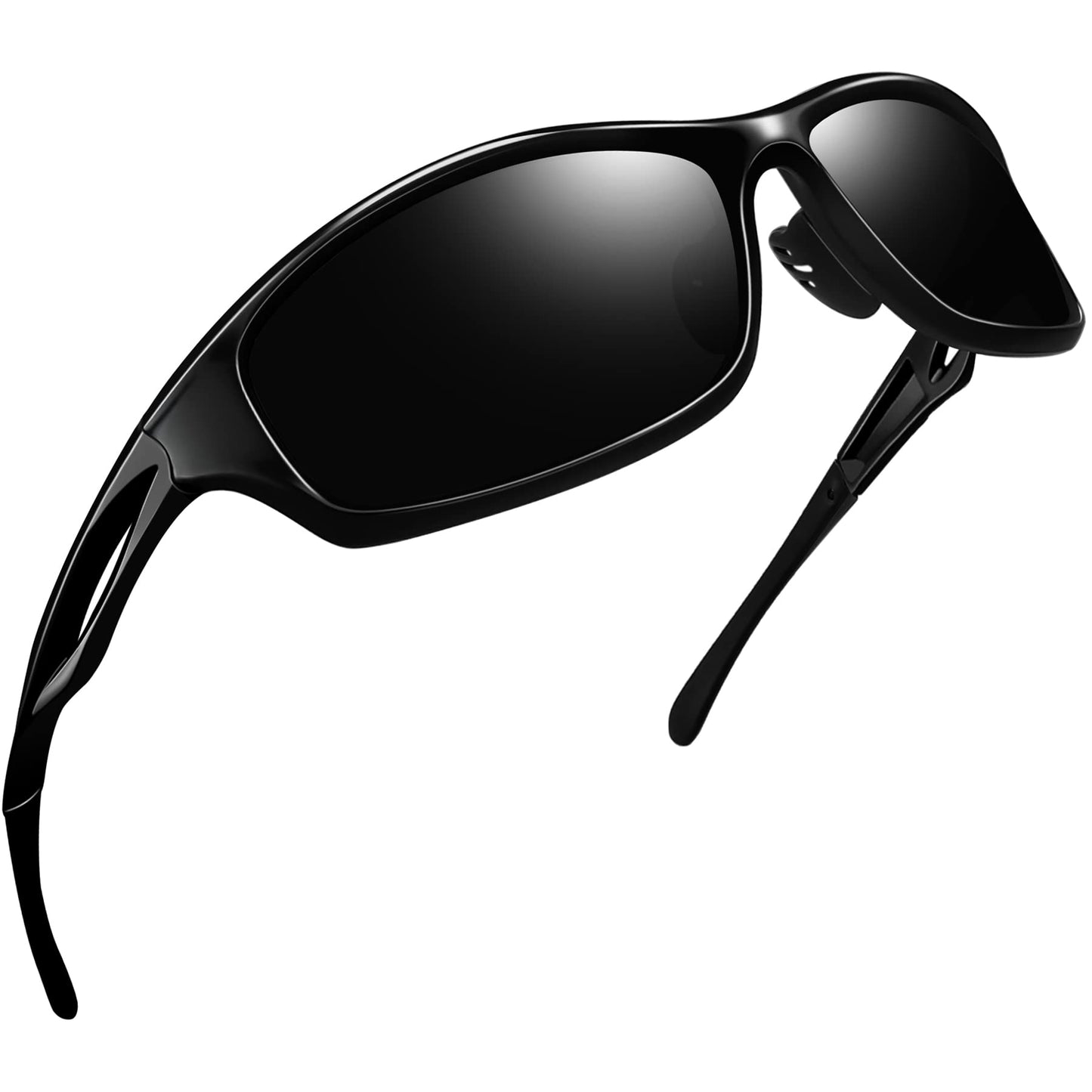 Joopin Polarized Sport Sunglasses Lightweight Wrap Around Driving Sun Glasses UV Protection Black Shades for Men Women Shady Rays