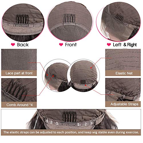 AHUFALU Straight Lace Front Wigs Human Hair Glueless Wigs for Black Women 13x4 HD Lace Wigs Human Hair Bleached Knots with Baby Hair Straight Wig Human Hair 150% Density 18 Inch
