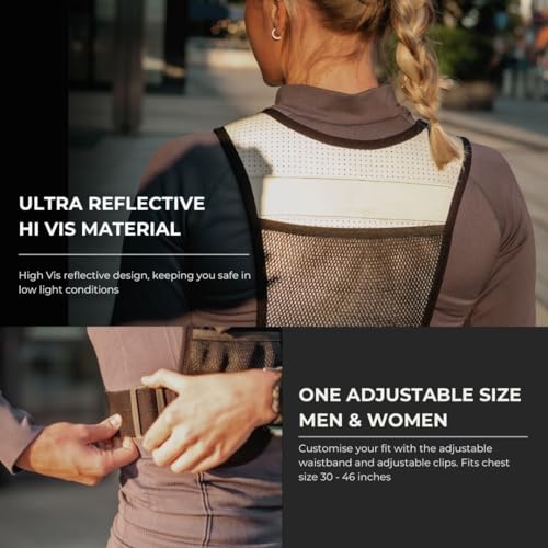 SWIFTVEST Running Phone Holder Vest with 500ml/17oz Running Water Bottle | Waterproof Pouch | Reflective Hydration Vest | Adjustable | Lightweight | 6 Pockets for Running Accessories - Men & Women