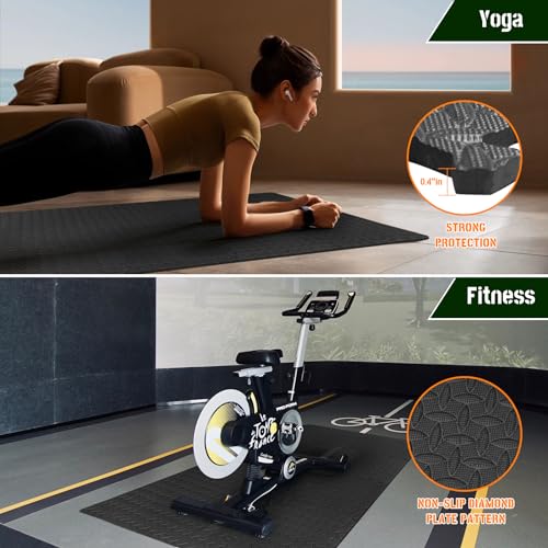GWT FitTile Set: 24 SQ FT (6 Tiles) ½” Thickness EVA Interlocking Foam Floor Tiles for Home Gym, Workout Equipment, Floor Padding, and Play