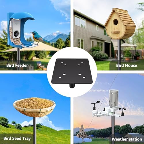 Bird Feeder Pole Kit, 79 Inch Bird House Pole for Outdoors Heavy Duty,5 Base Prongs Adjustable Birds Feeder Stand for House