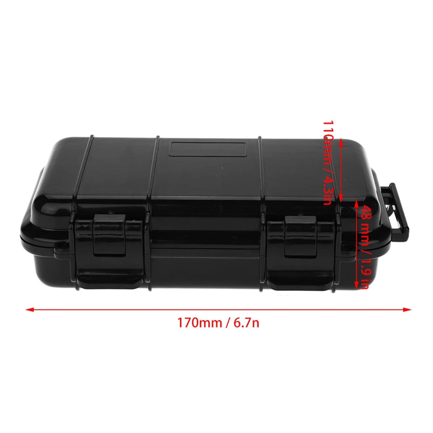 Tbest Small Waterproof Container,Outdoor Waterproof Shockproof Airtight Survival Box Storage Container Case Carry Box Black Dry Storage Box for Fishing Cam Hiking Outdoor Activities(A)